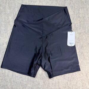 Xersion Swim‎ Shorts Womens Medium Black Crossover Mid-Rise NWT Bikini